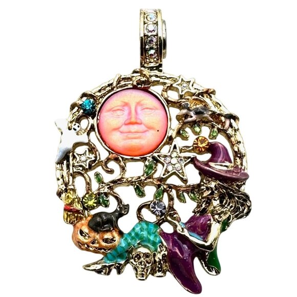 Kirks Folly Womens Crystal Magnetic Enhancer Pendant Witch Moon - Picture 1 of 3
